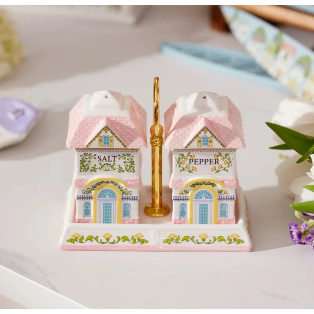 2026 Lenox Spice Village Salt and Pepper Shakers w/ Tray - New in Org. Box